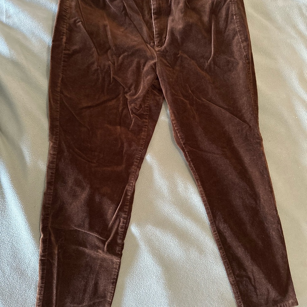 J. Jill Chocolate Brown Velvet Trousers - Size 14